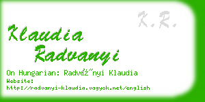 klaudia radvanyi business card